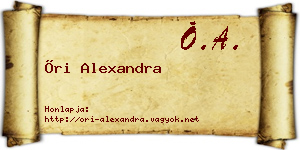 Őri Alexandra névjegykártya